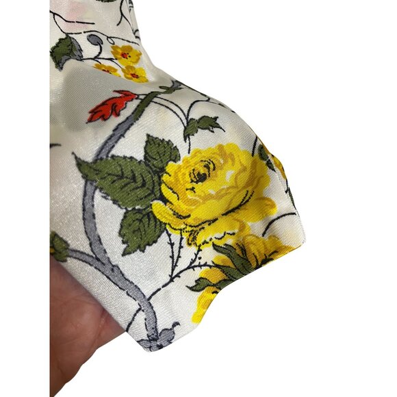 Retro Floral Top 10 White Old Money Classic Chic Glam Preppy Boho Western Artsy - Picture 3 of 11